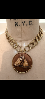 Vintage Horse Carved Necklace