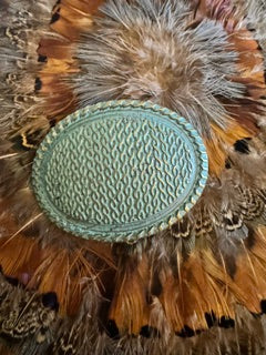 Turquoise color Coated Belt Buckle with Rope brass pattern EKD
