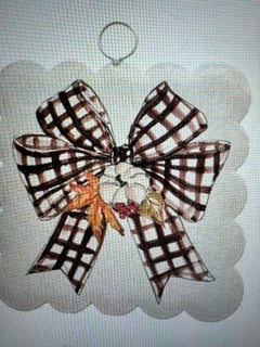 Mini Scallop Festive Checked Bow