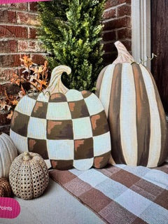 Chocolate Striped & Checkered Pumpkin set of 2 RTC