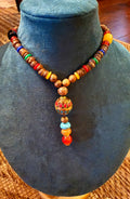 Tibetan Necklace with Wooden and Resin Accents