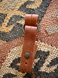 Indigo Whiskey Distressed Leather O Ring Bracelet