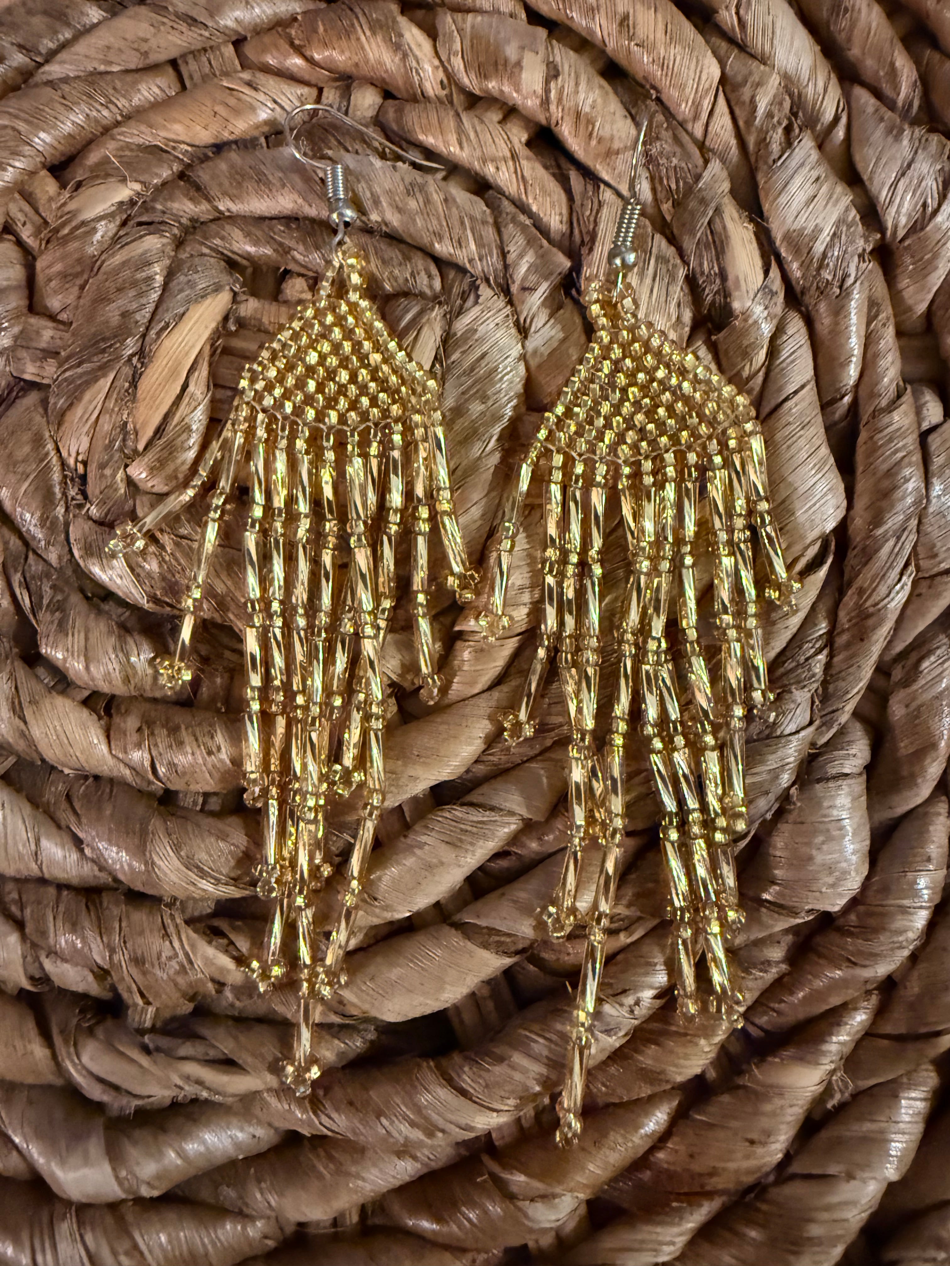 Golden Hour Beaded Fringe Earrings