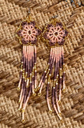 Wildflower Pink & Purple Fringe Beaded Earrings