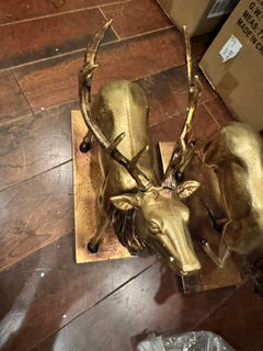 Antiqued Gold Standing Elk Deer