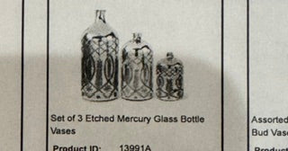Set of 3 Mercury Glass