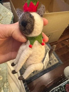 6.25 inch Wool Siamese Cat Ornament