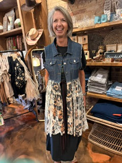 Origami Leopard Denim vest