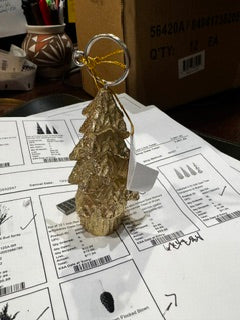 Mini Gold Christmas Tree Place Card Holder