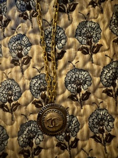 EKD - Vintage Gold Chain with Gold/Silver Chanel Pendant