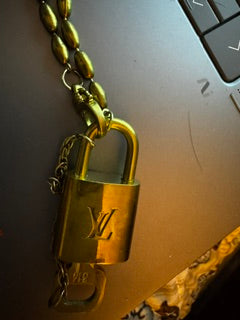 EKD- Gold Chain with LV lock & key necklace