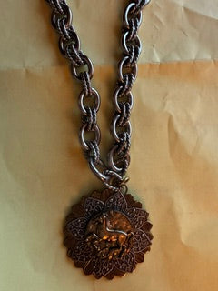 EKD-Chunky Silver Chain with Horse Pendant
