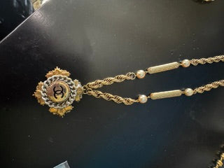 EKD - Gold Chain with pearls & Silver & Gold Chanel Pendant