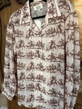 Brown and Ivory Western Toile Blouse
