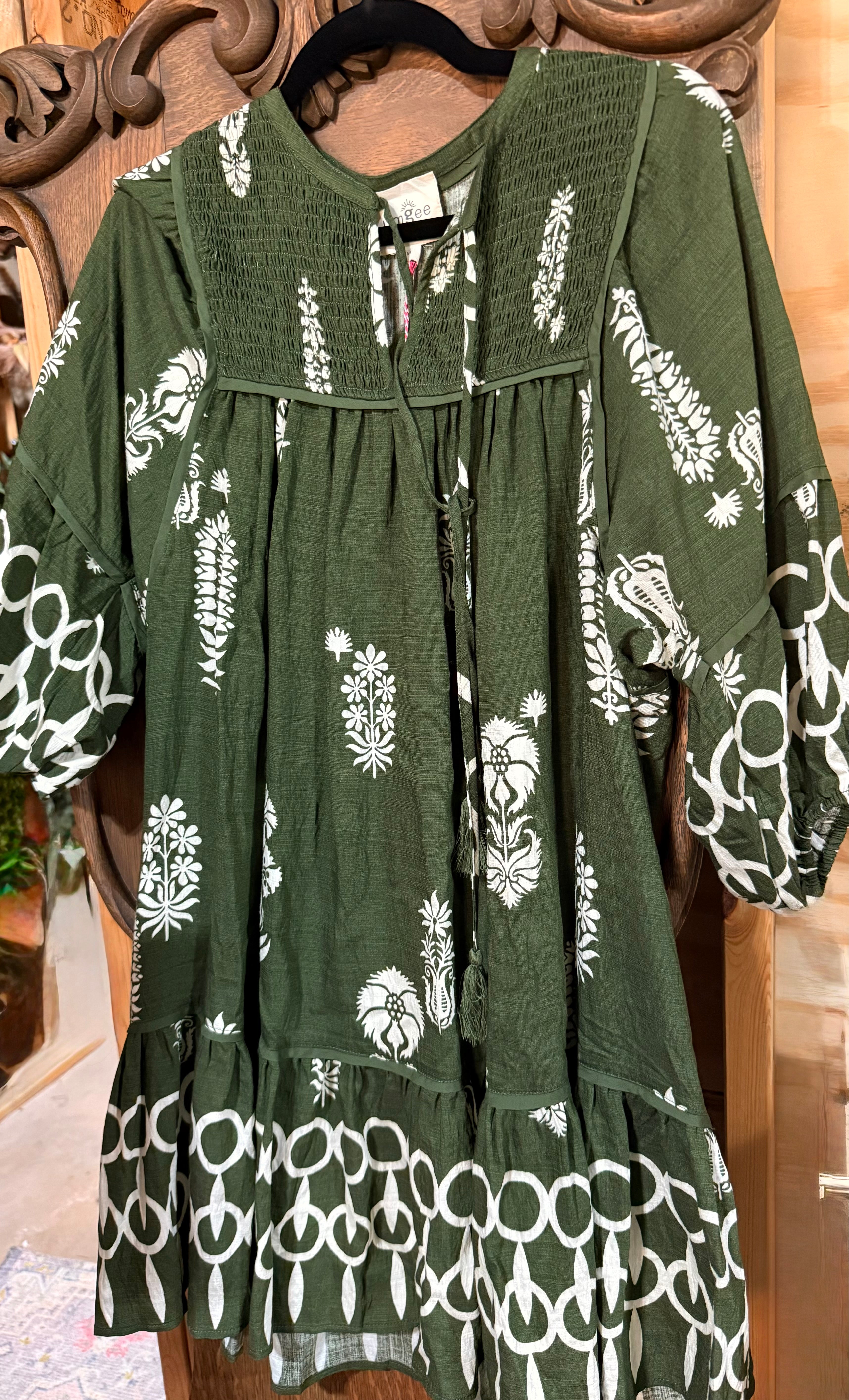 Olive Floral Mini Dress