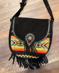 Black Leather Native American Inspired Purse