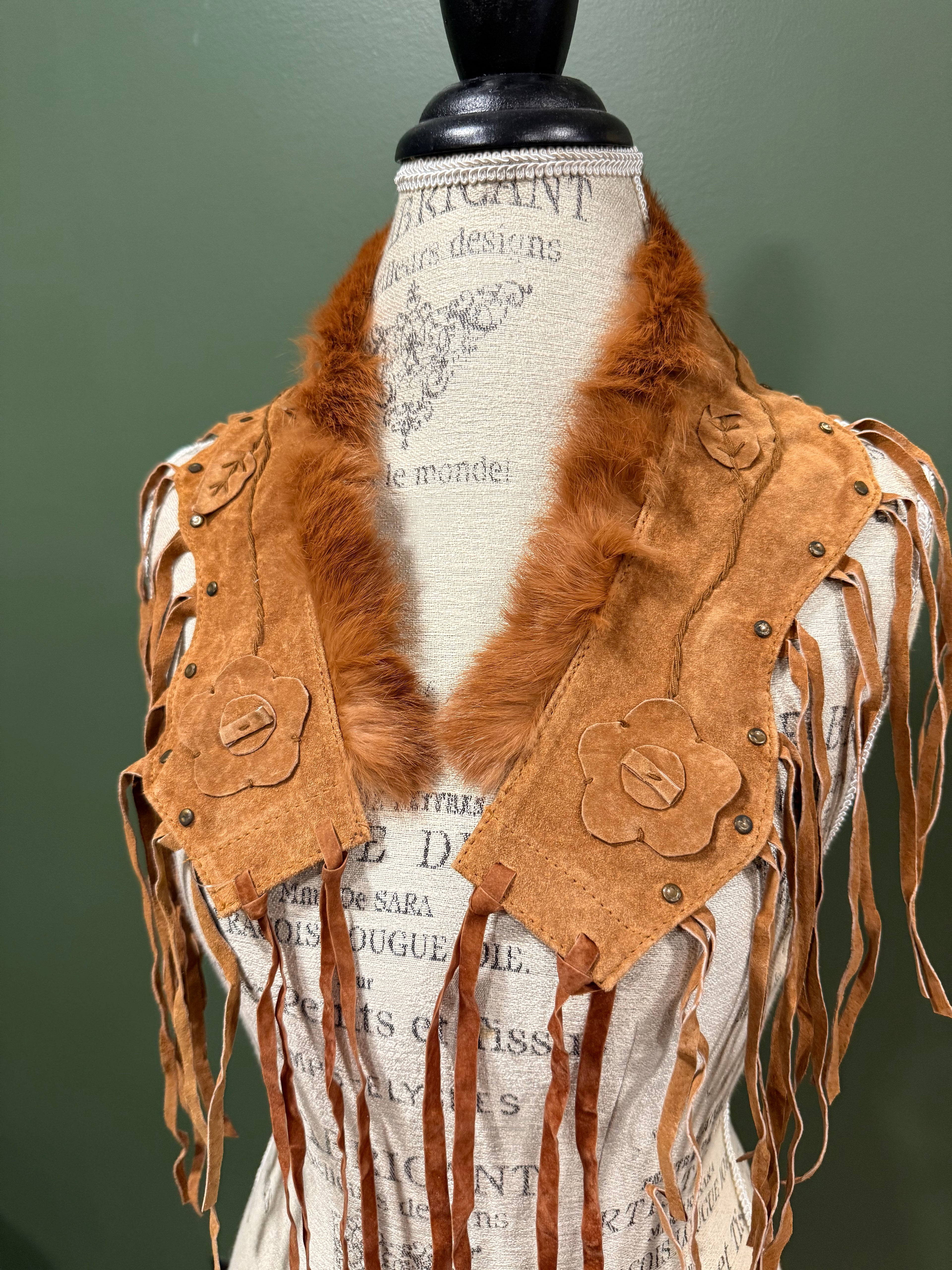Leather and Fur Fringe Collars