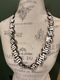 Flat Oval Batik Bone Bead Necklace