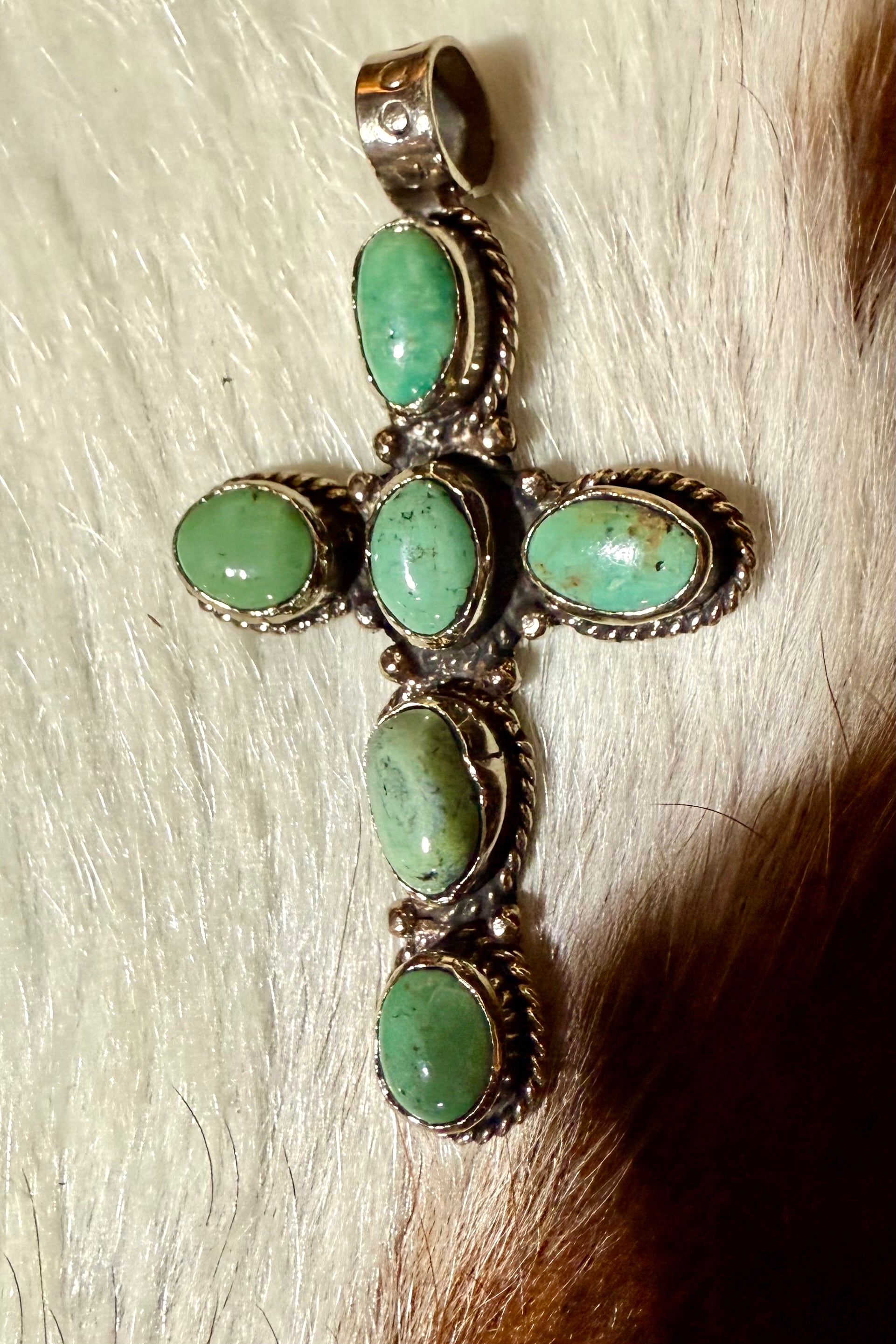 Sterling Silver and Turquoise Cross Pendant