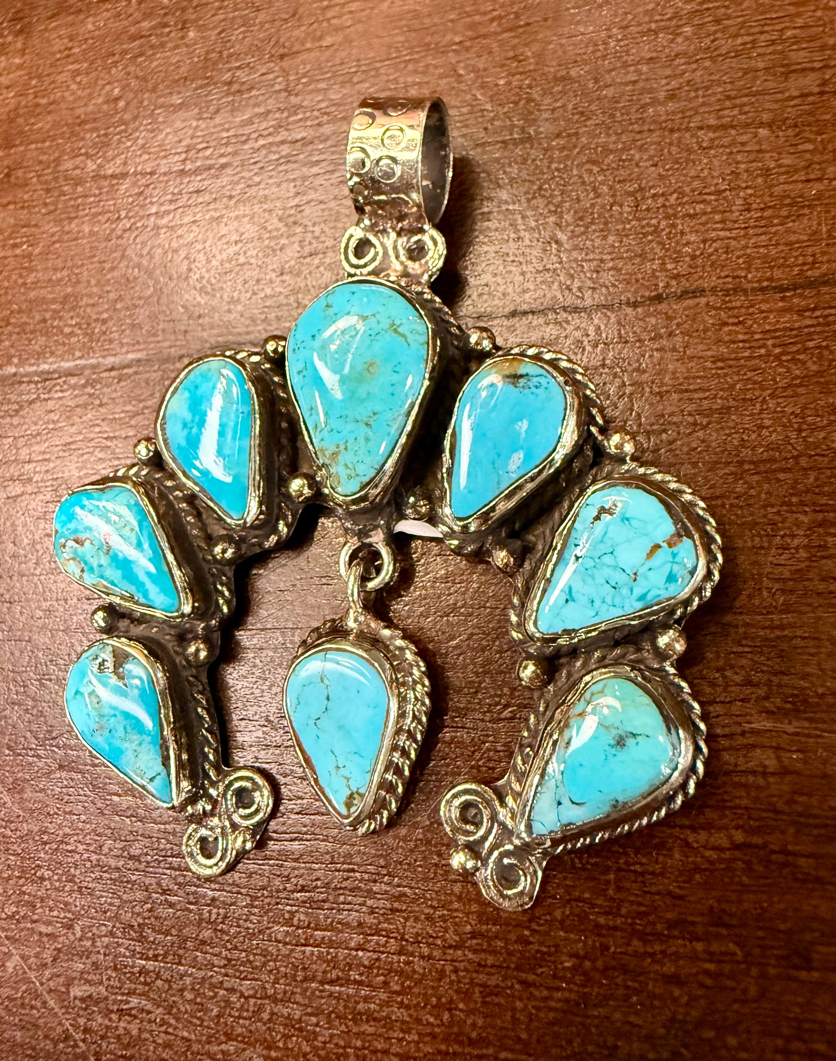 Silver & Turquoise Naja Pendant