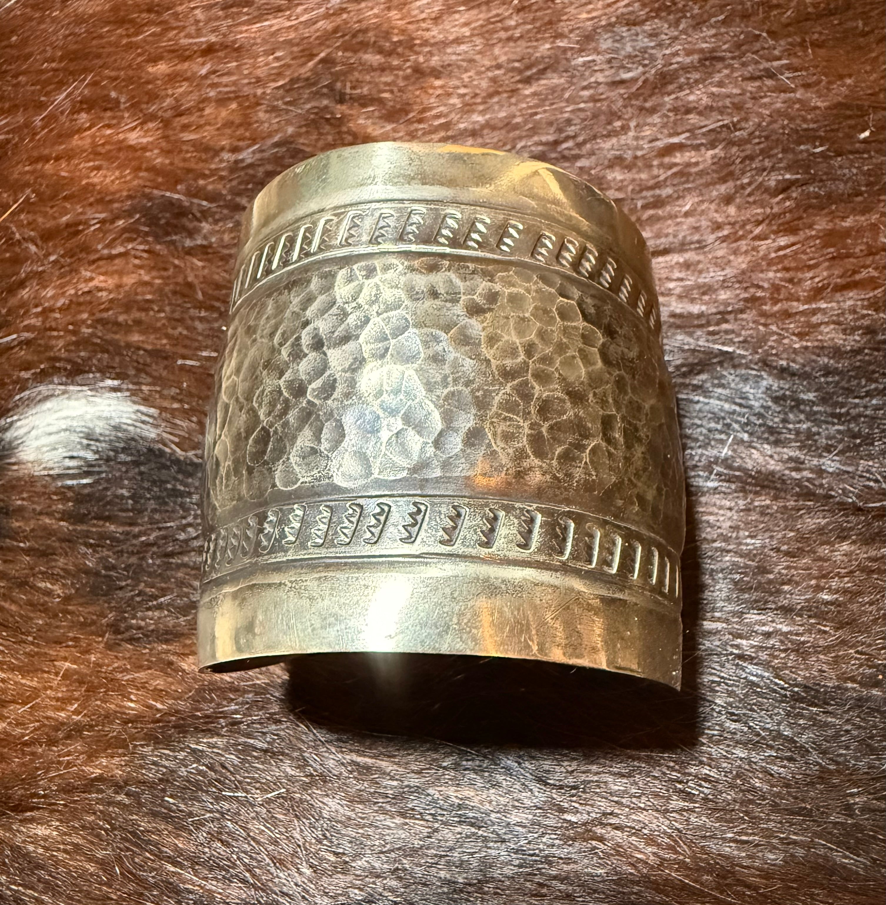 Silver Alloy Hammered Cuff Bracelet