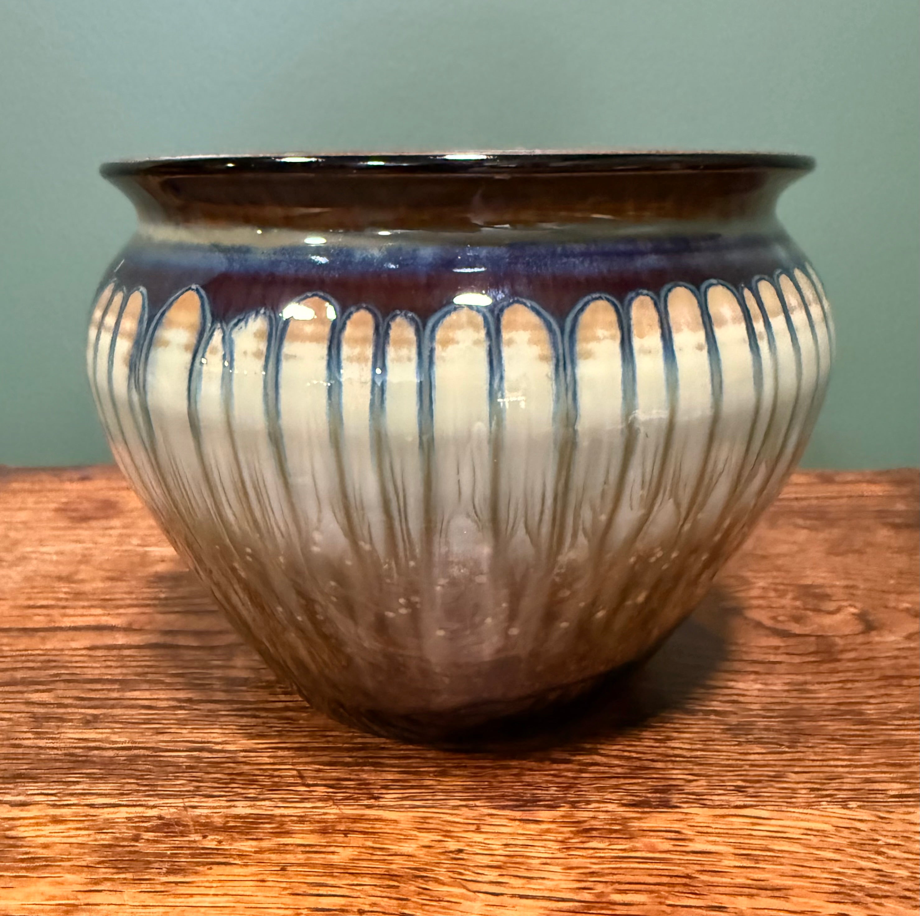 Ceramic Planter with Drip Glaze Finish