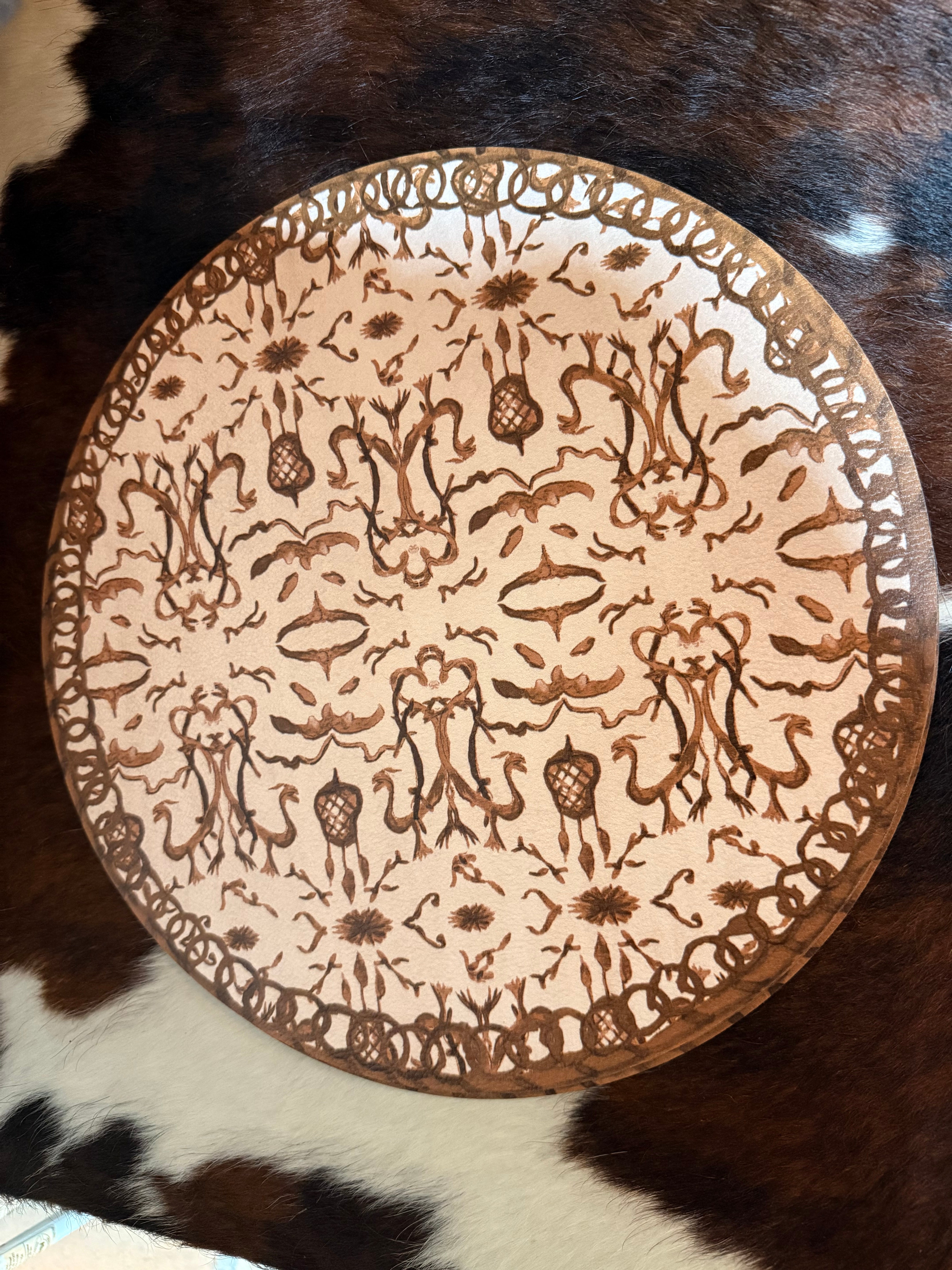 Brown & Ivory Round Platemat