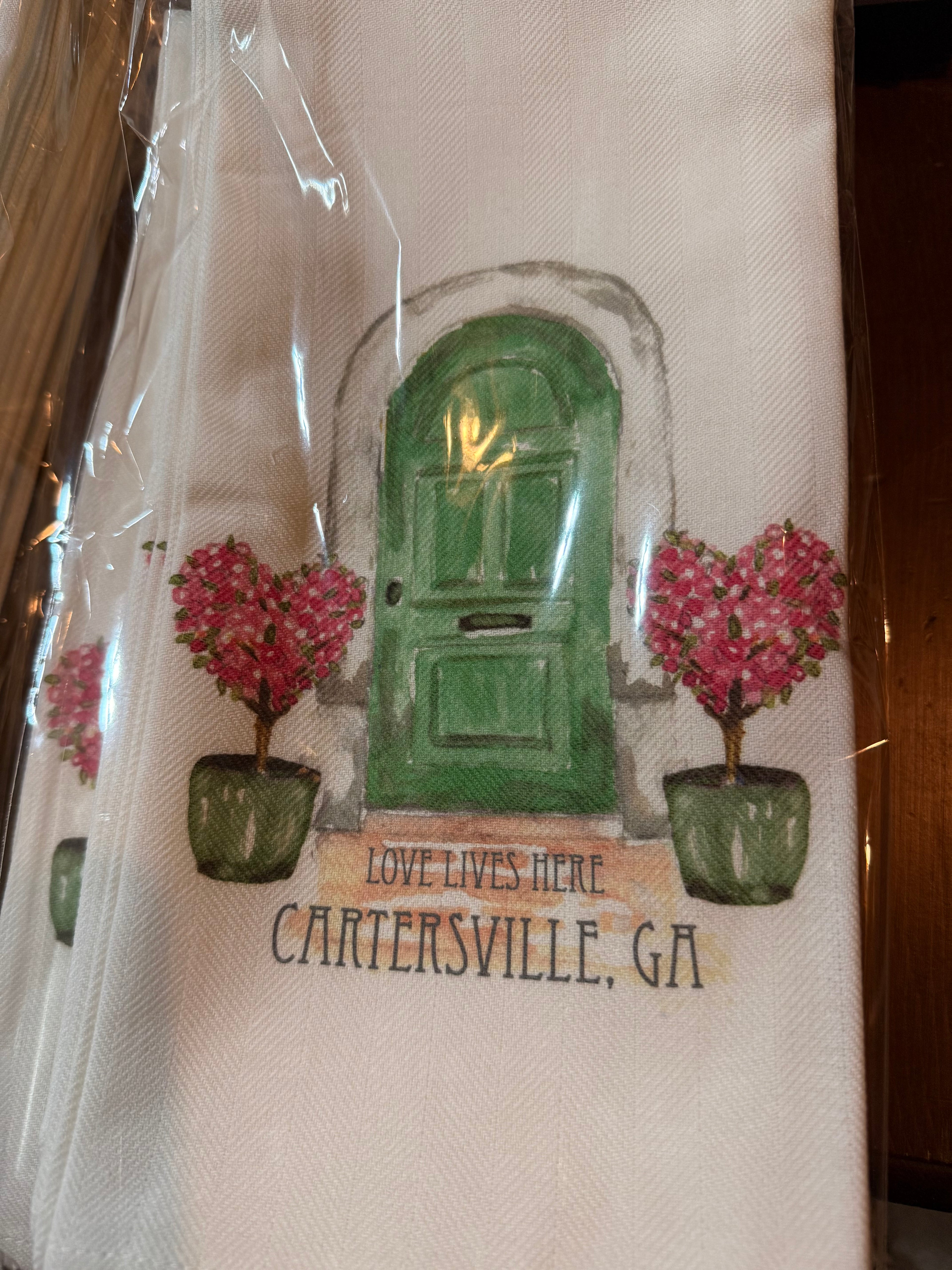Cartersville Green Door Tea Towel