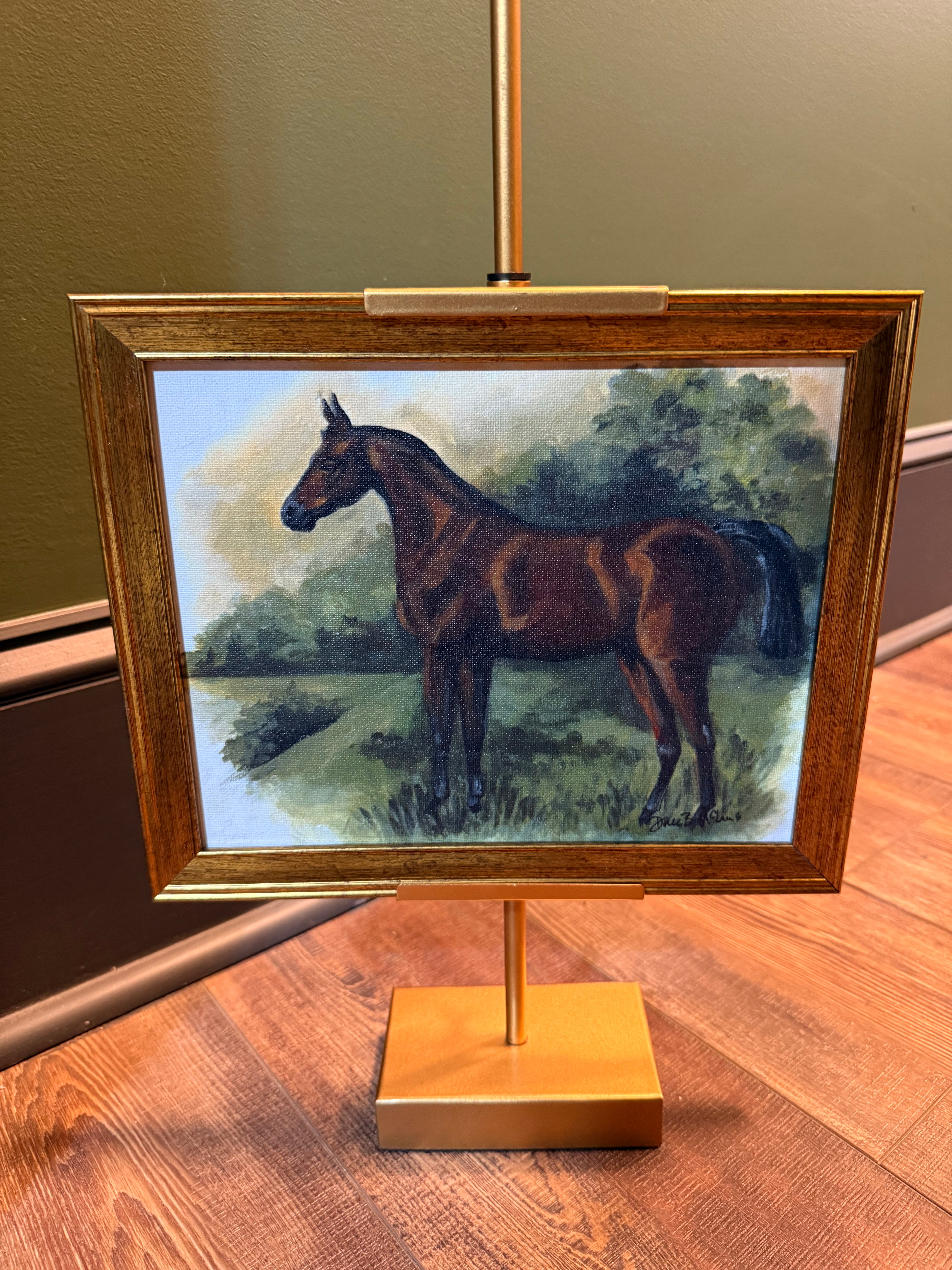 Table Top Horse Painting with Stand