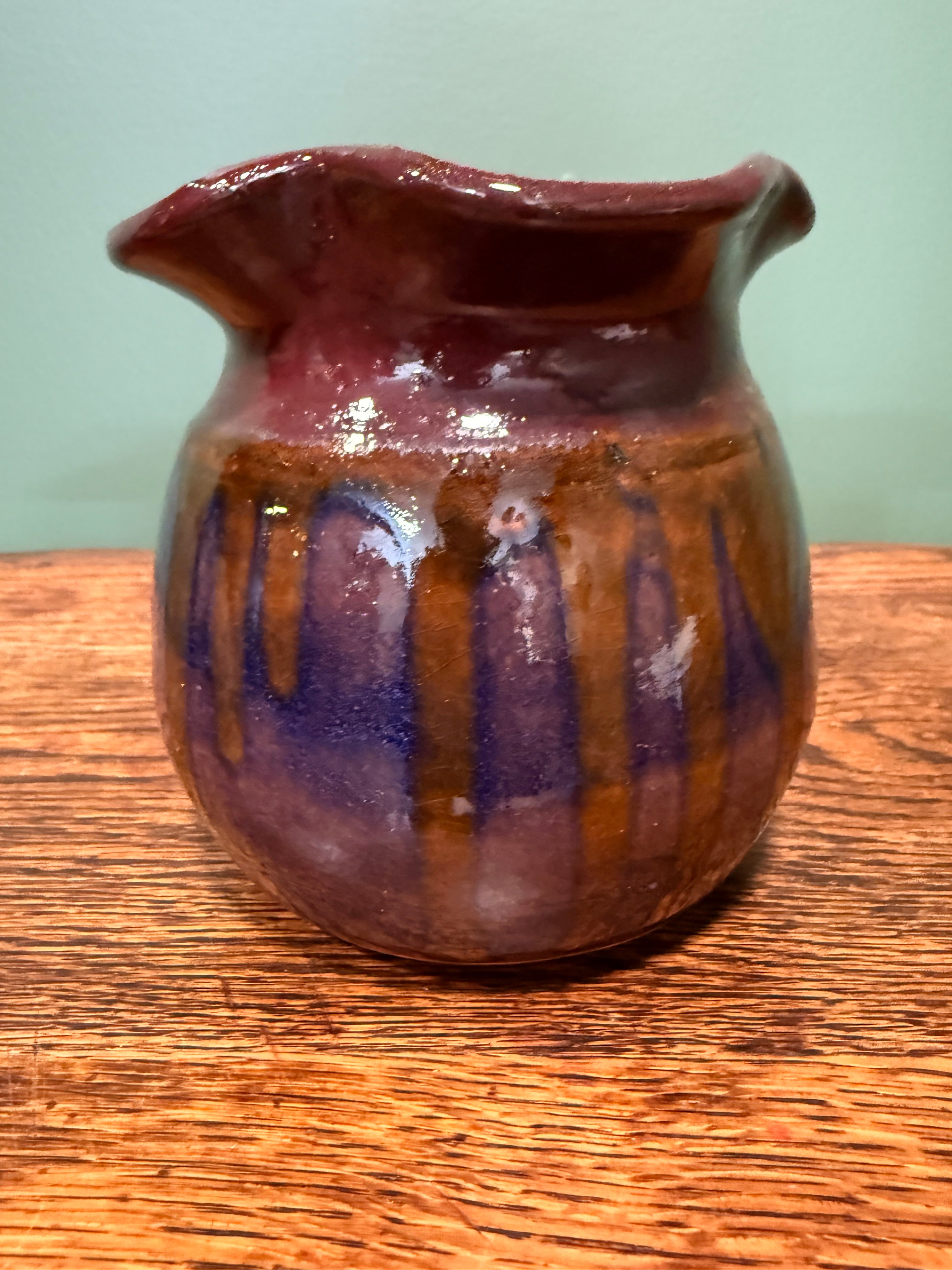 Pottery Vase with Purple Drip Glaze