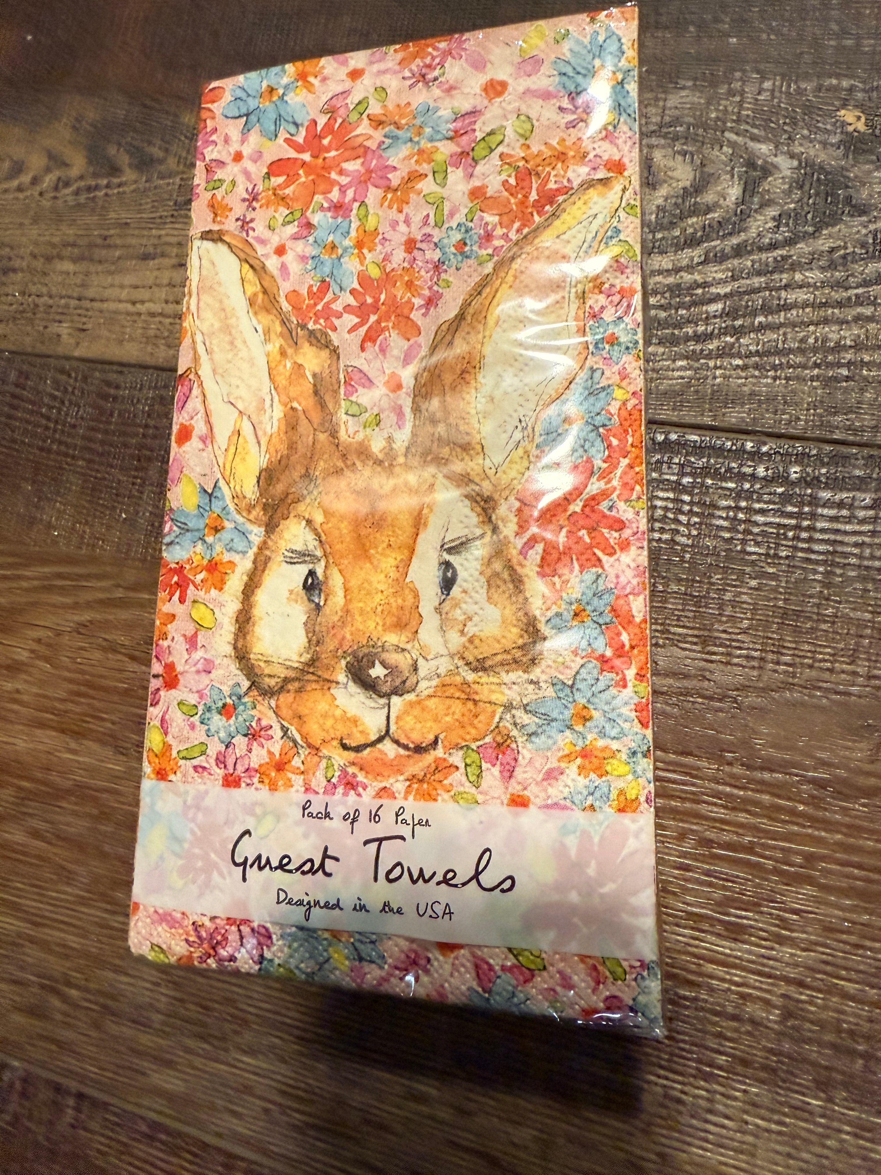 Rabbit Face & Flower Guest Towel Napkins
