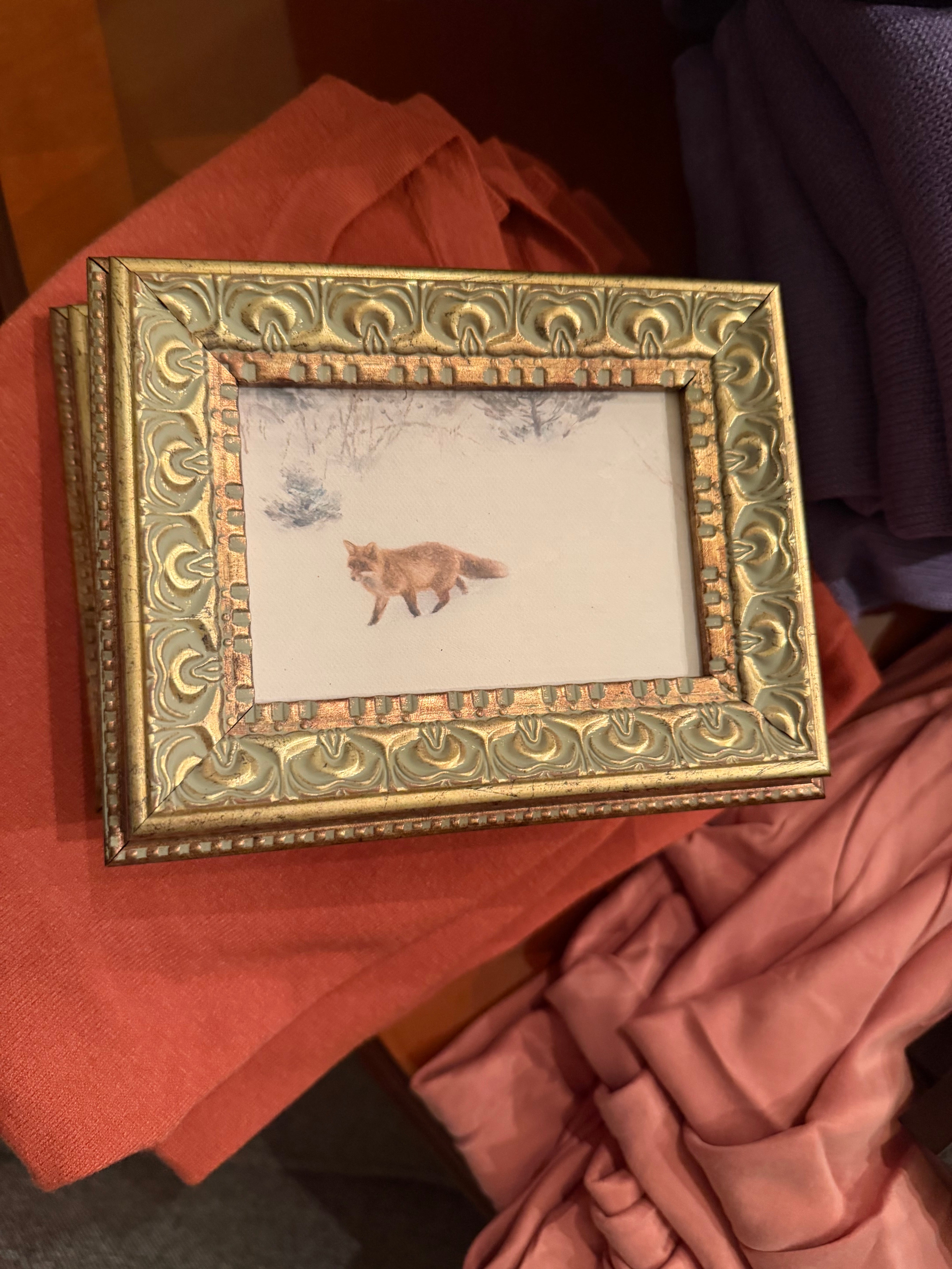 Fox in Winter 7X5 Fancy Brass