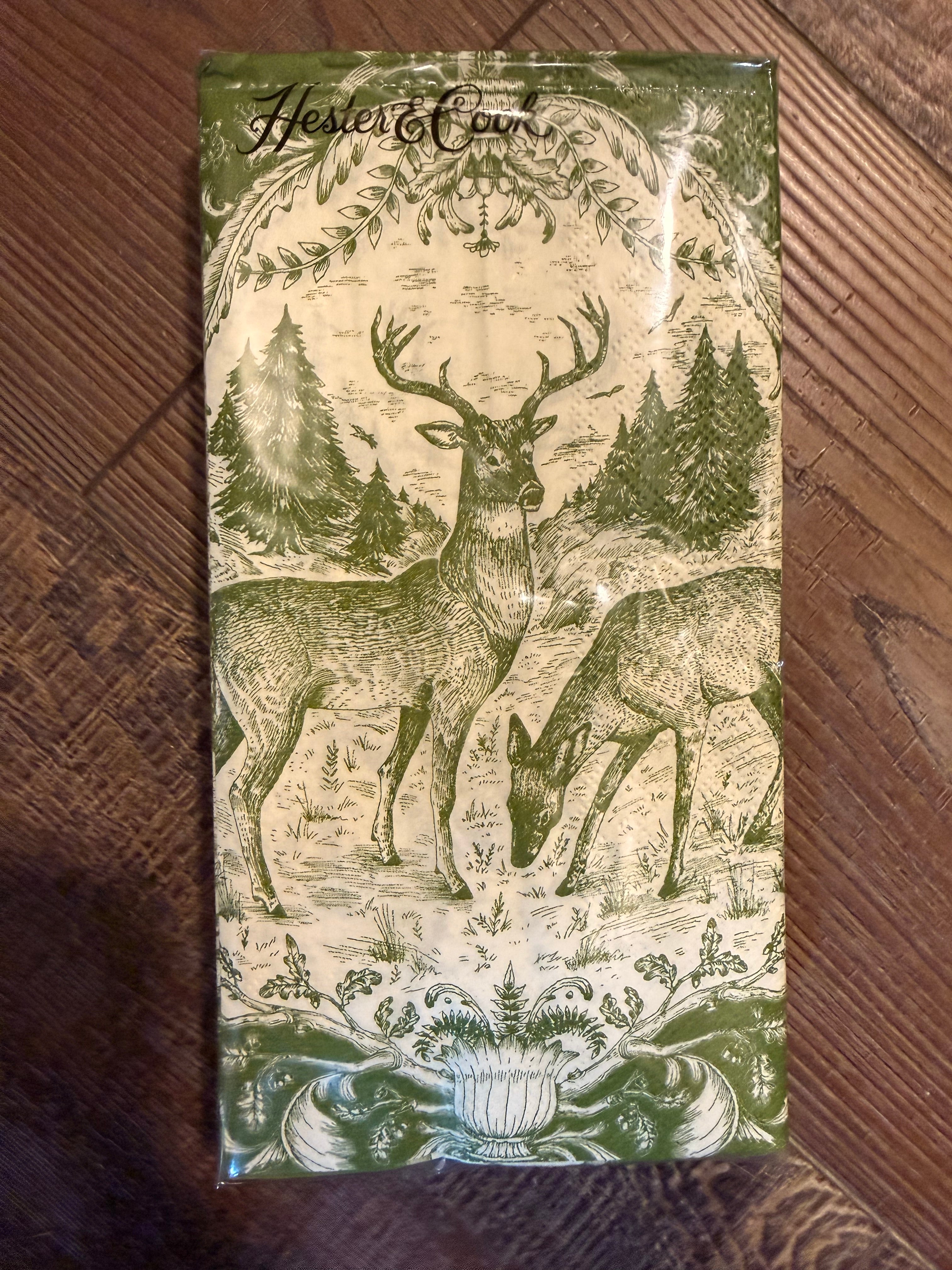 Green Deer Dinner Napkins