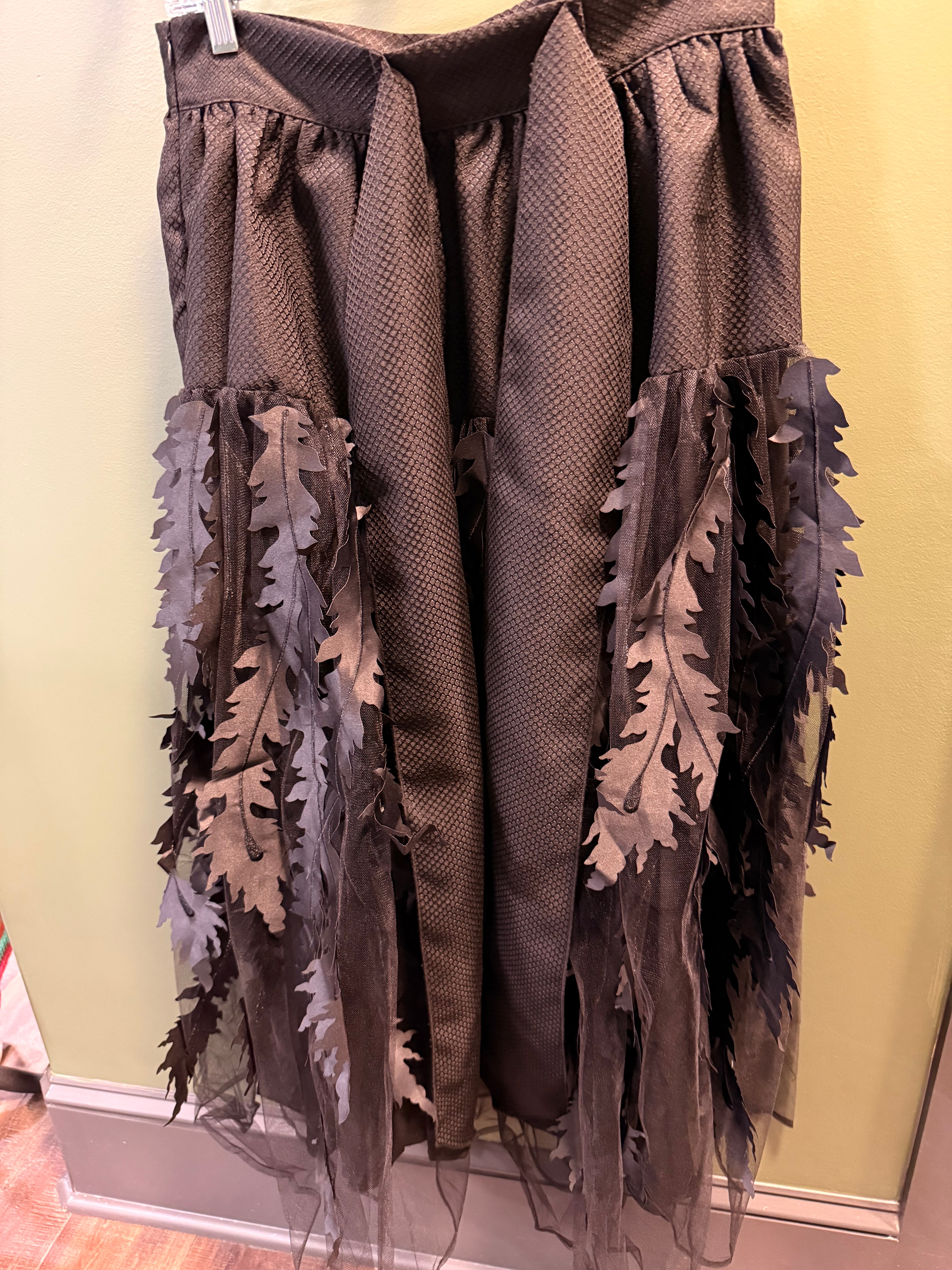 Black Layered Toile Maxi Skirt