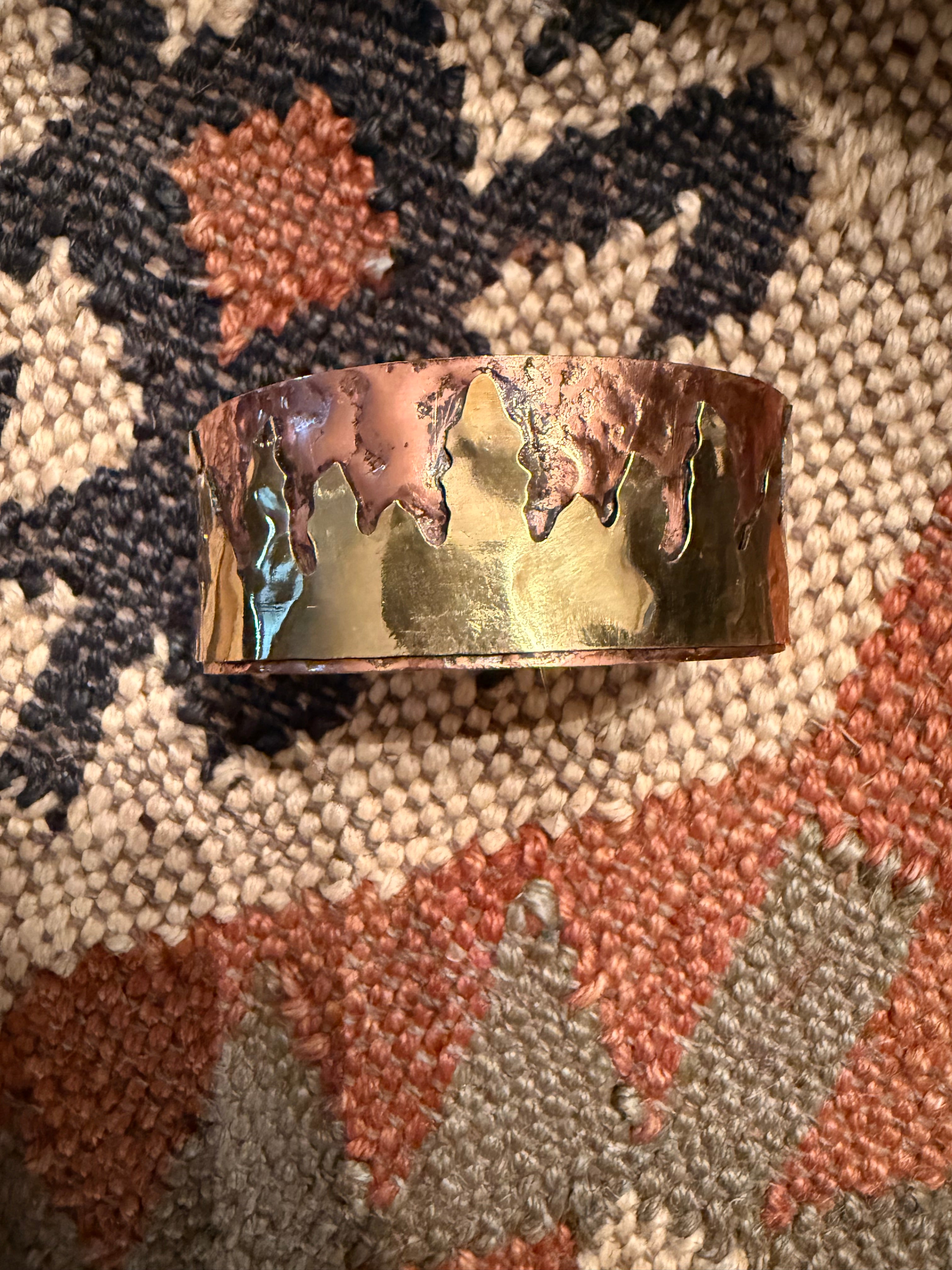 Copper & Brass Cuff Bracelets with Etched Designs