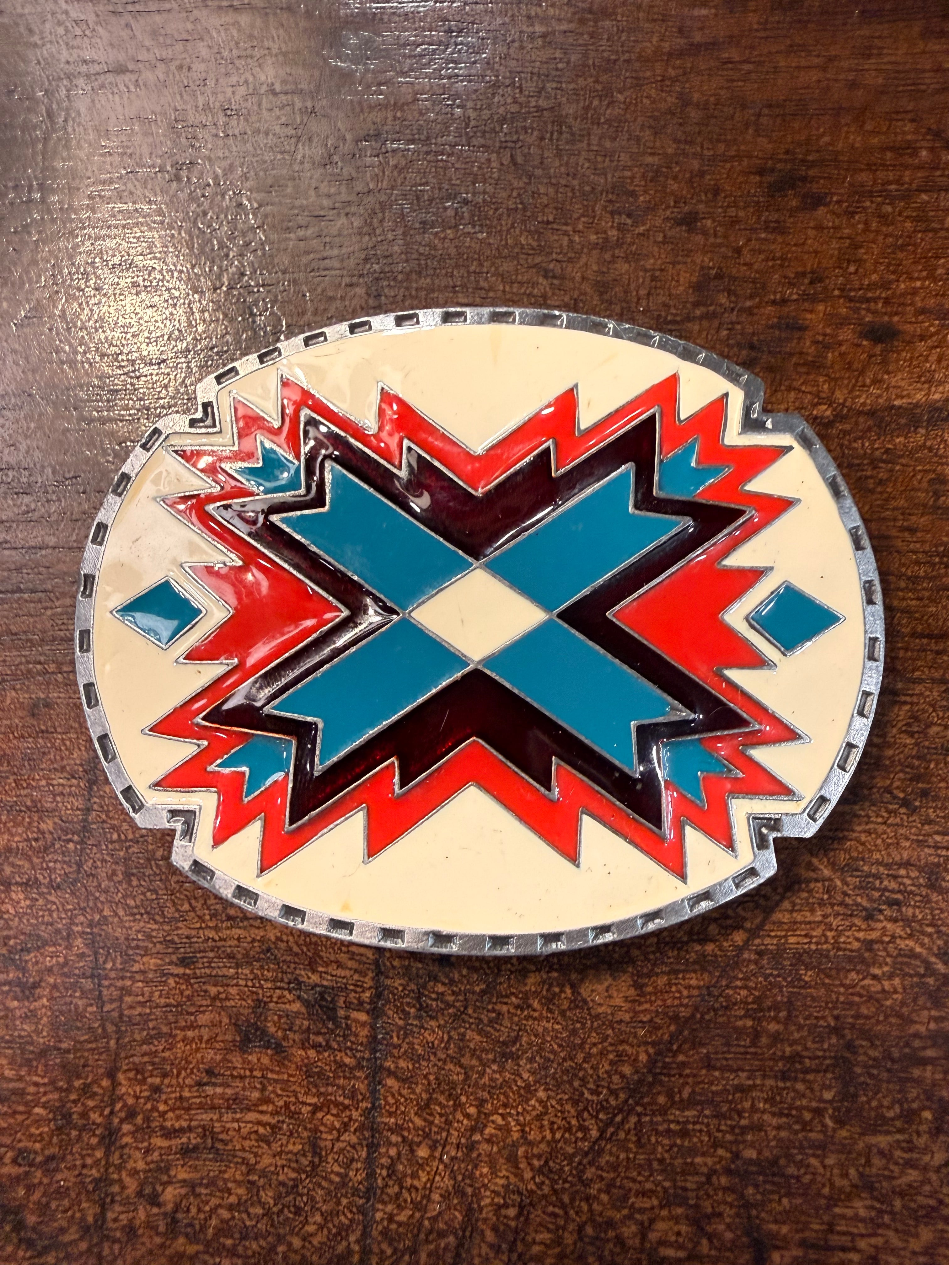 Southwestern Geometric Design Belt Buckle