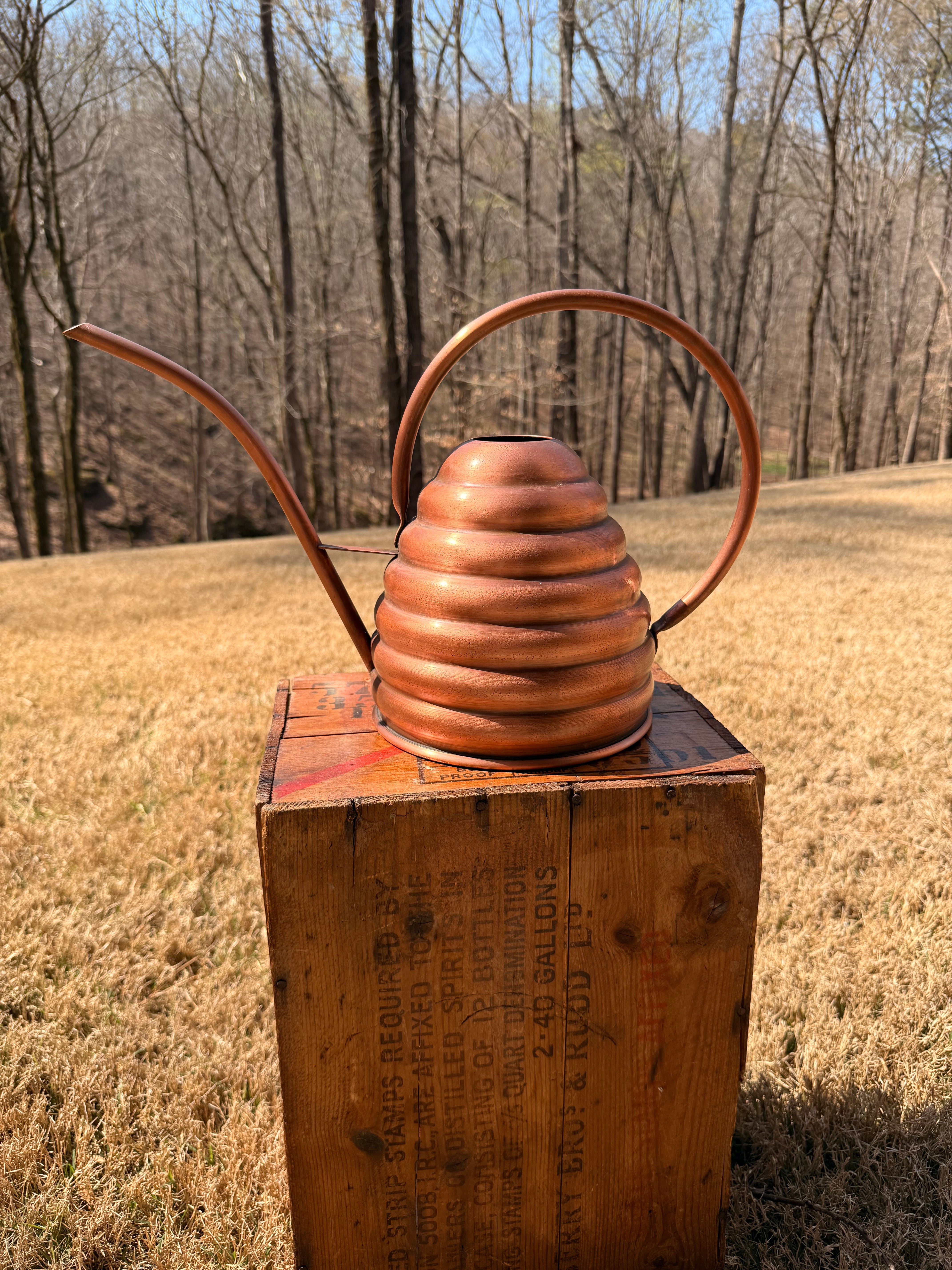 Beehive Matte Finish Copper Watering Can