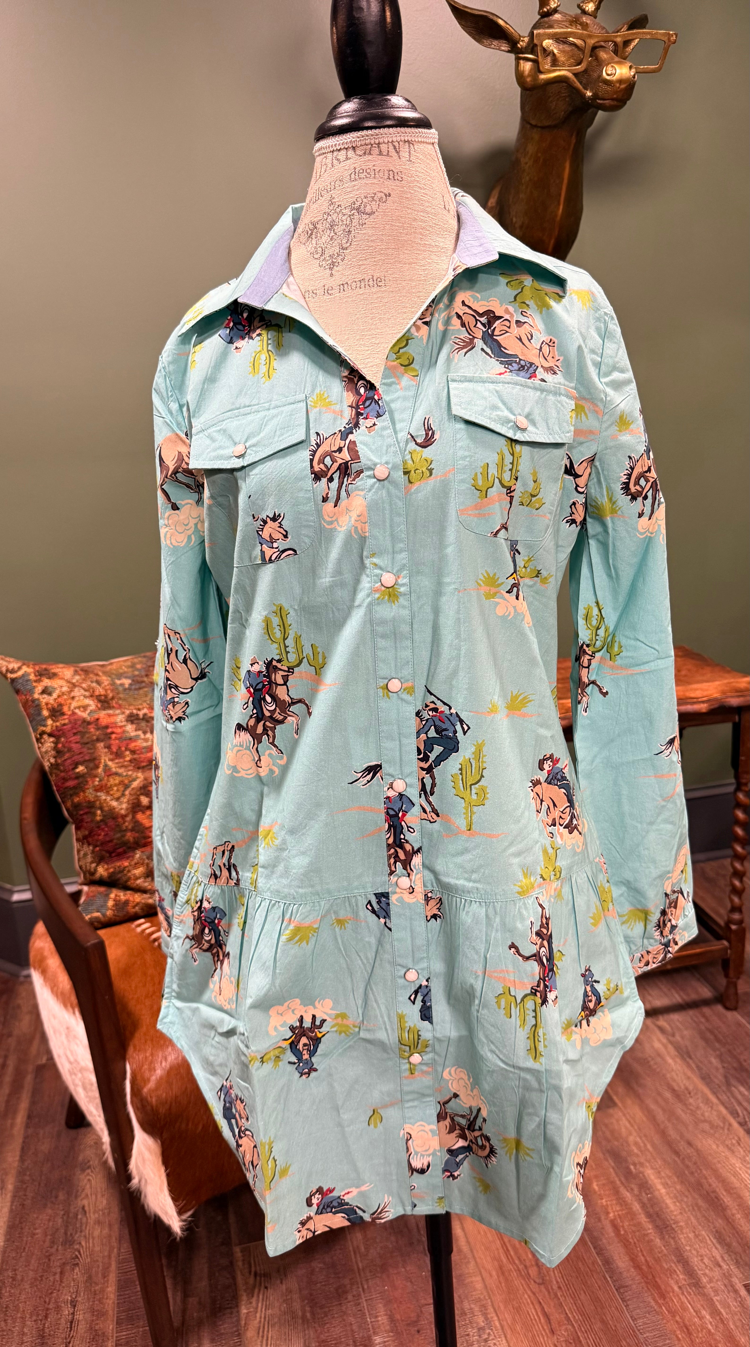 Four Corners Blue Tunic Top