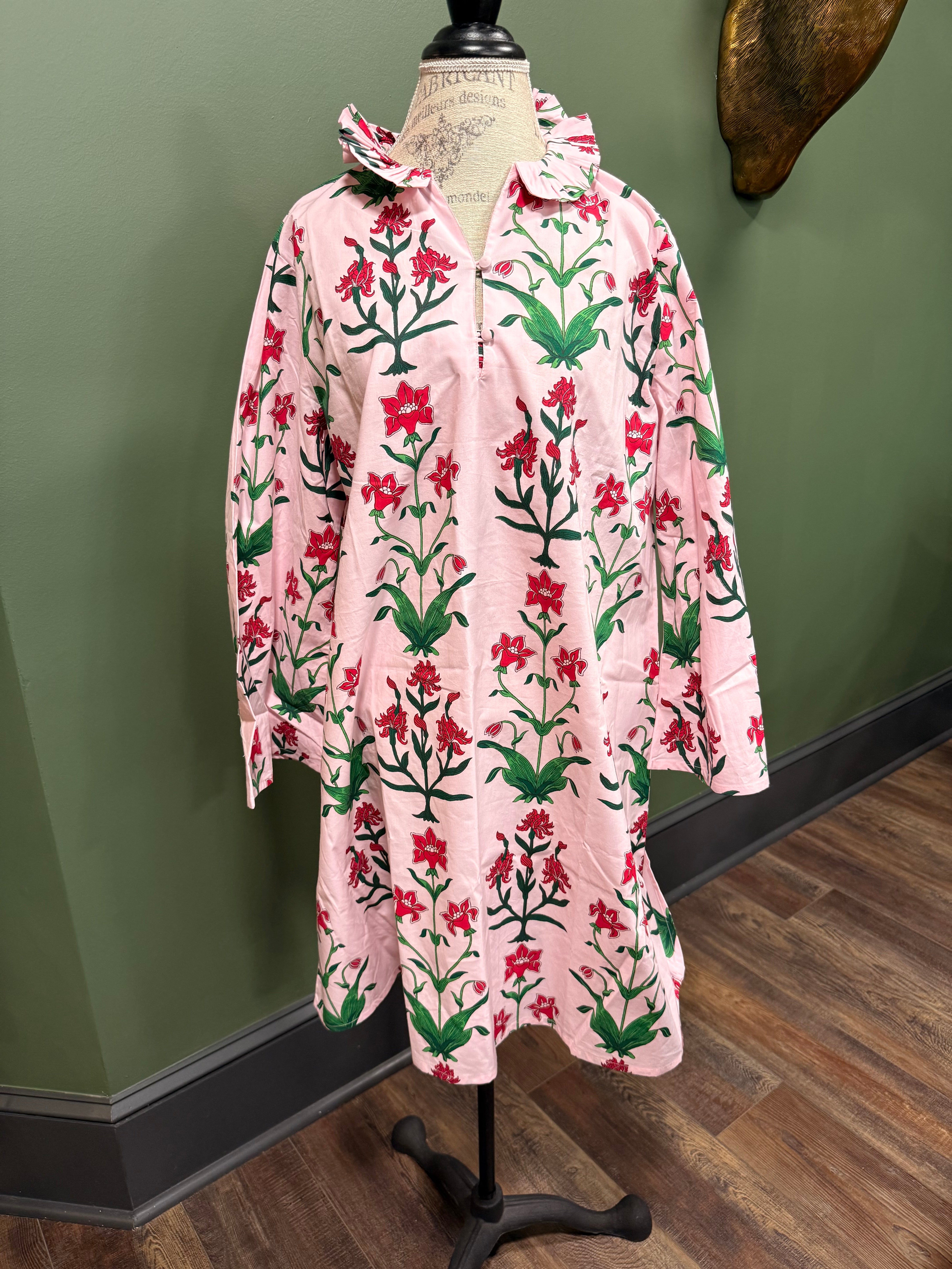 Rose D' iris Eloise Midi Ruffle Style Dress