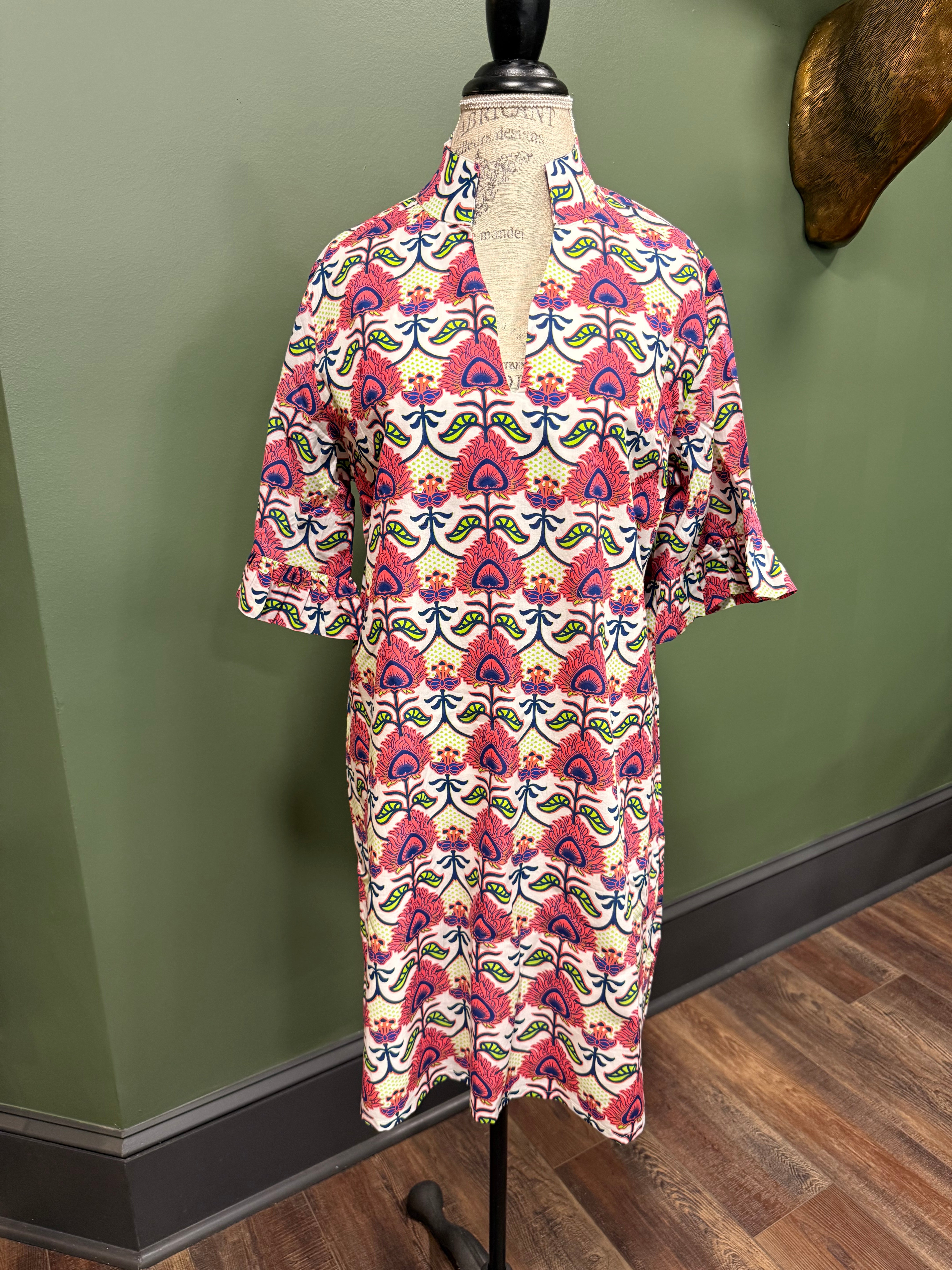Primrose Chapel Floral Belted Midi Dress