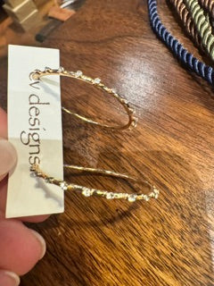 CV Designs Hoop Earrings with diamonds
