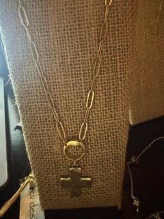 Gold Paper Clip Cross with a Circle