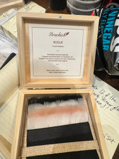 Brackish Bogue Pocket Square Black White Pink