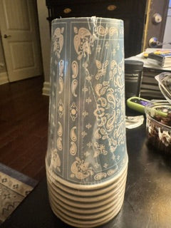 Dusty Blue Turquoise Bandana Paper Cups