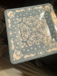 Dusty Blue Turquoise Bandana Paper Plates