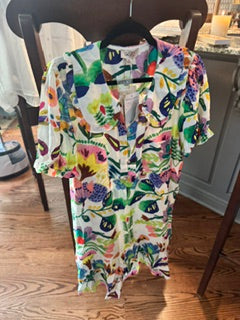 Gigio Green Multicolored Dress