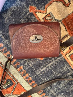 Juan Antonio Brown Cape Buffalo Crossbody longhorn medallion