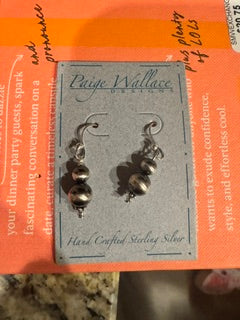 Paige Wallace Silver drop down three tiered balls