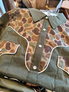 Lil Bees Bohemian Camo Long Sleeve Snap Shirt