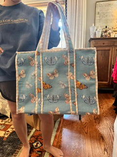 Catherine Cartie Tote Blue Butterfly Bag
